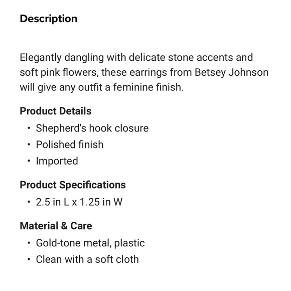 NWT $38 Betsey Johnson Flower Dangle Earrings - Picture 4 of 6